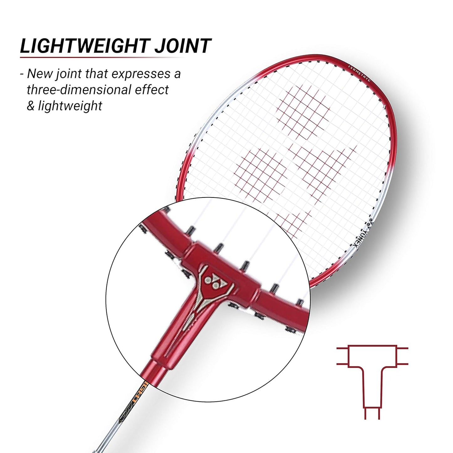 YONEX ZR 100 light Aluminium Badminton Racket (G4, 95 Grams, 26lbs Tension) (Red/White)