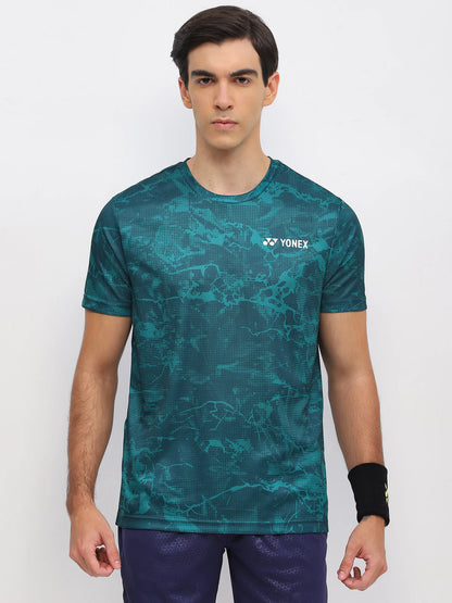 onex 2963 Men’s Round Neck T‑Shirt – TruDry Quick‑Dry Polyester, Lightweight & Breathable Essentia 3 Badminton/Tennis Tee