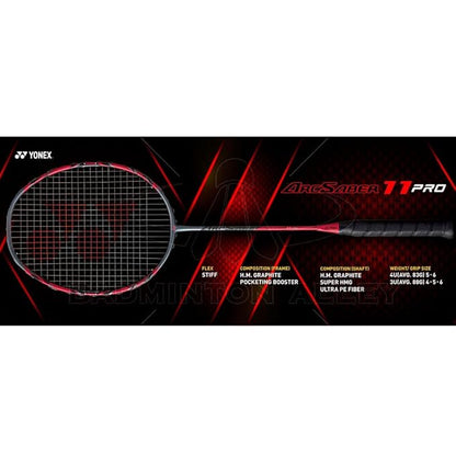 Yonex ArcSaber 11 Pro Graphite Badminton Racquet (4U G5, 88 Gram, 28 lbs Tension)