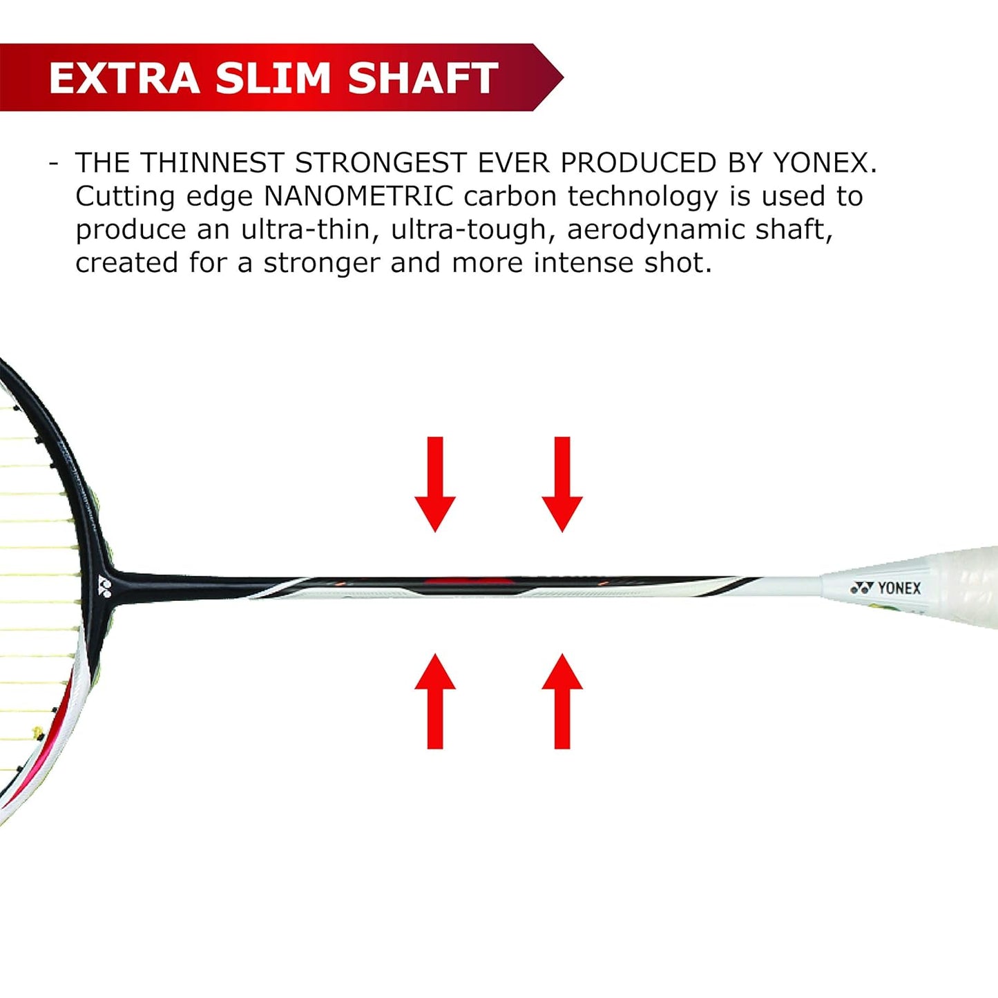 YONEX Duora Z Strike Pro  Graphite Badminton Racquet (G4 3U,  88 grams , 28 lbs Tension)