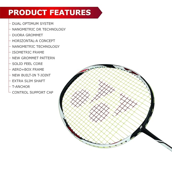 YONEX Duora Z Strike Pro  Graphite Badminton Racquet (G4 3U,  88 grams , 28 lbs Tension)