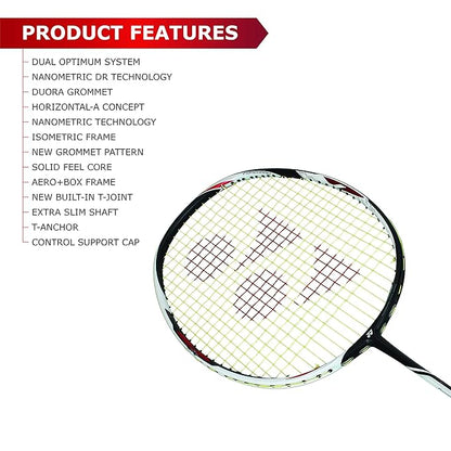 YONEX Duora Z Strike Pro  Graphite Badminton Racquet (G4 3U,  88 grams , 28 lbs Tension)