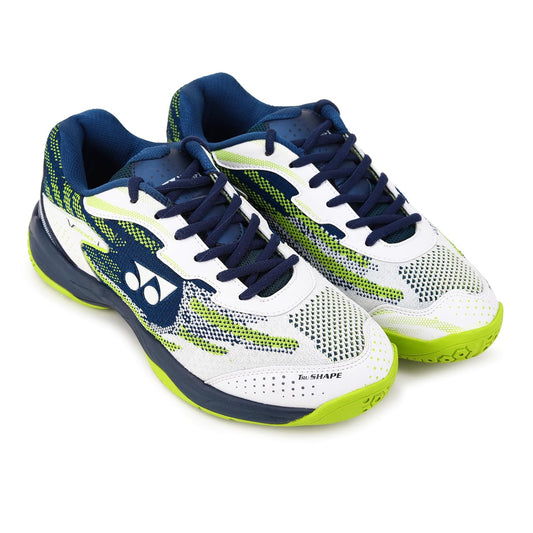 YONEX V200-i Badminton Shoes | TRU Cushion | Colour WHITE DEEP OCEAN | Size 8
