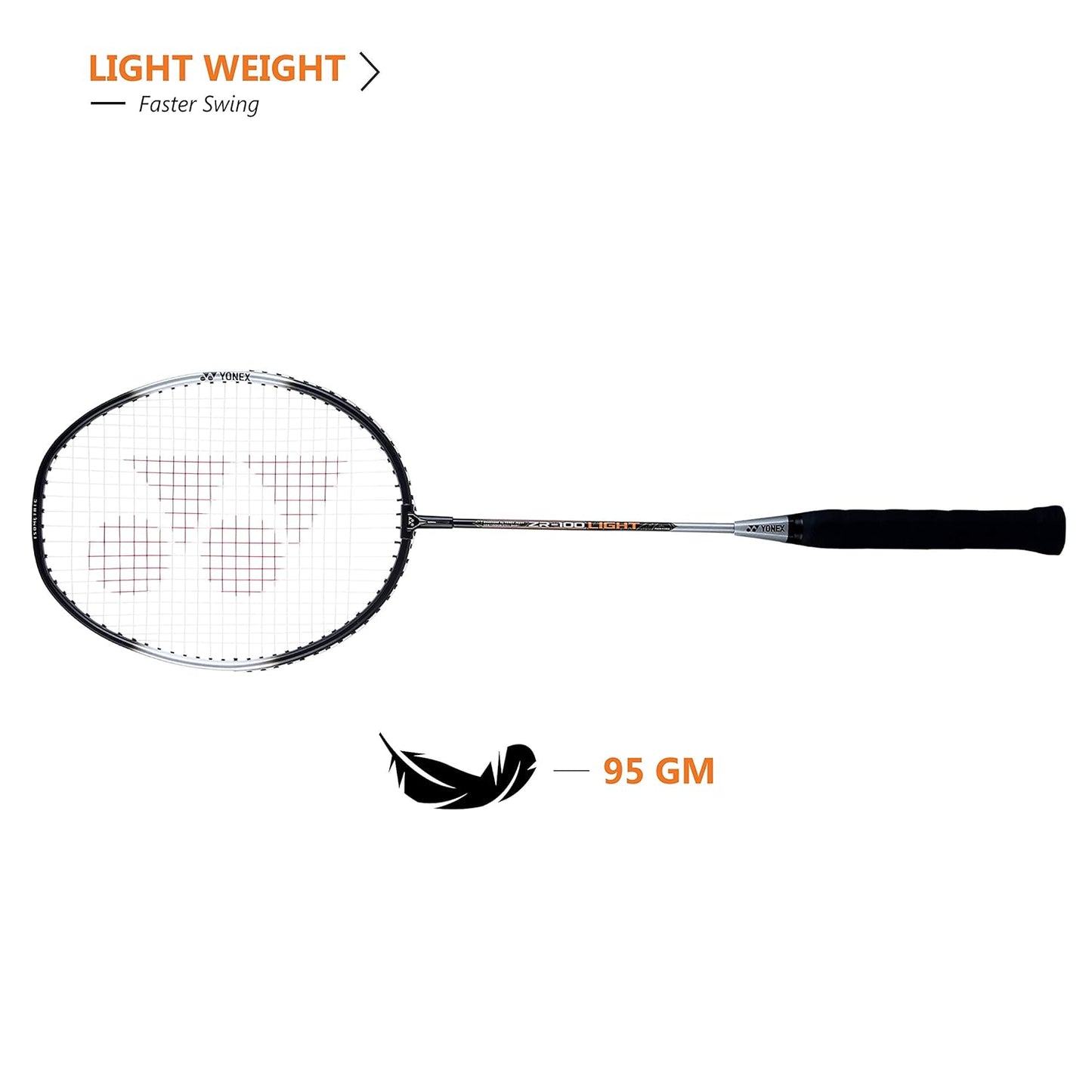 YONEX ZR 100 light Aluminium Badminton Racket (G4, 95 Grams, 26 lbs Tension)